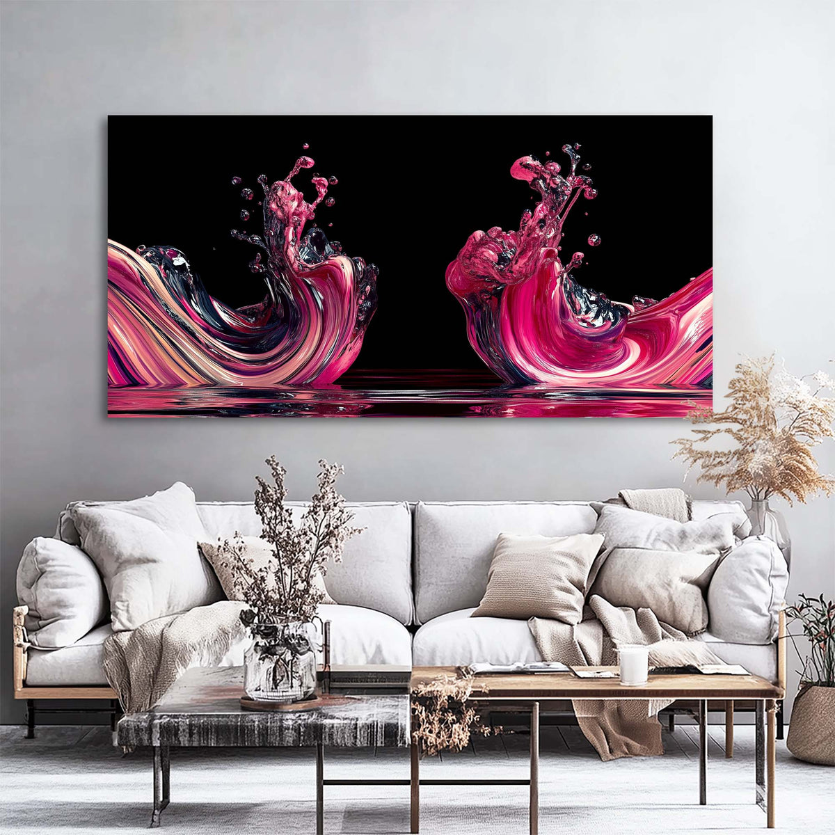 Black Black and White Abstract Wall Art Canvas Painting Prints Artwor Office Bedroom Living Room Decor