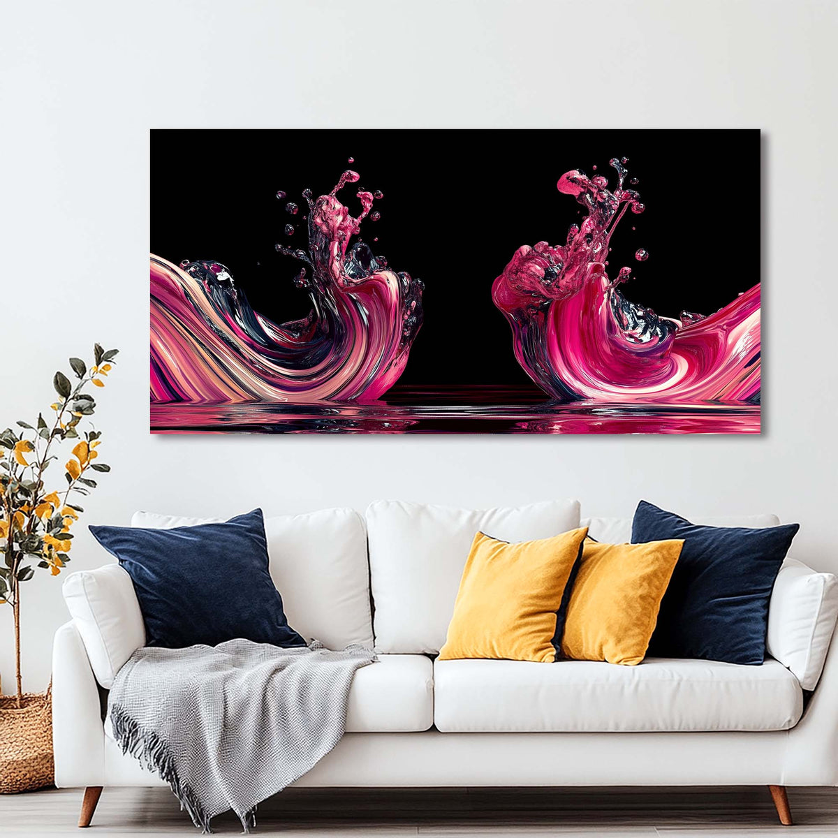 Black Black and White Abstract Wall Art Canvas Painting Prints Artwor Office Bedroom Living Room Decor