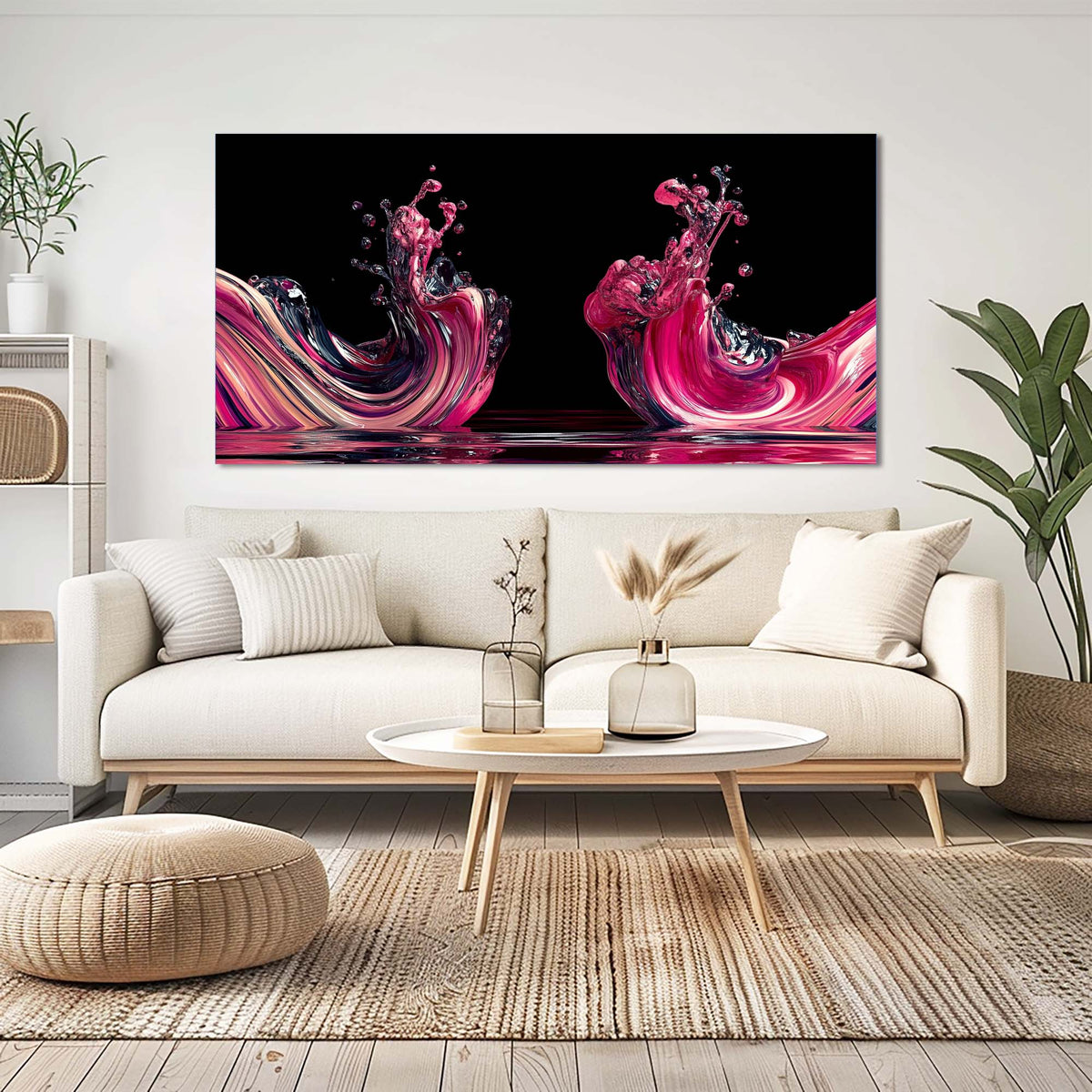 Black Black and White Abstract Wall Art Canvas Painting Prints Artwor Office Bedroom Living Room Decor