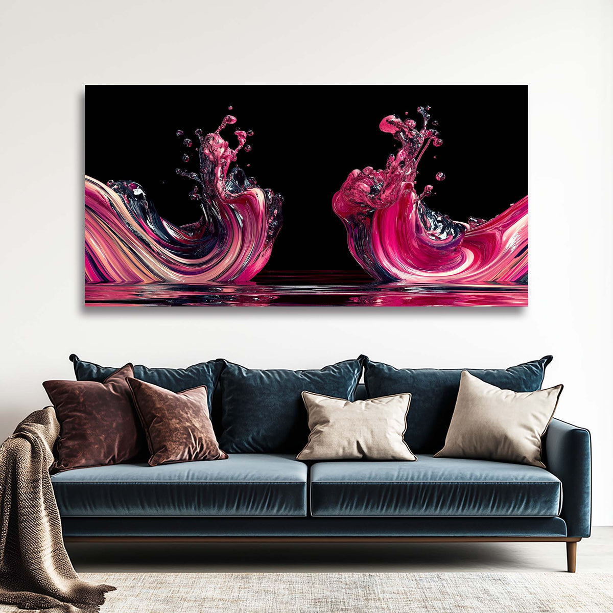 Black Black and White Abstract Wall Art Canvas Painting Prints Artwor Office Bedroom Living Room Decor