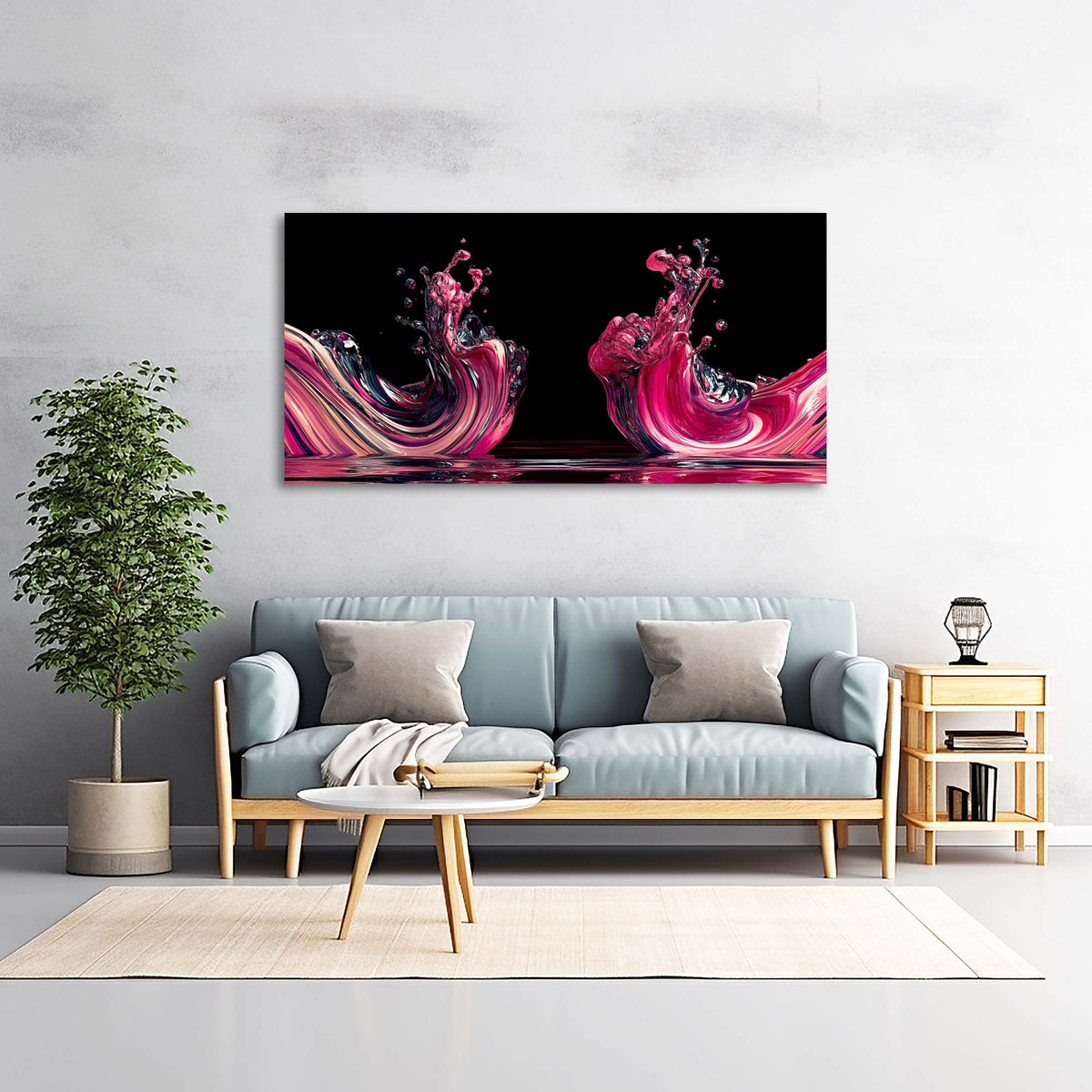 Black Black and White Abstract Wall Art Canvas Painting Prints Artwor Office Bedroom Living Room Decor