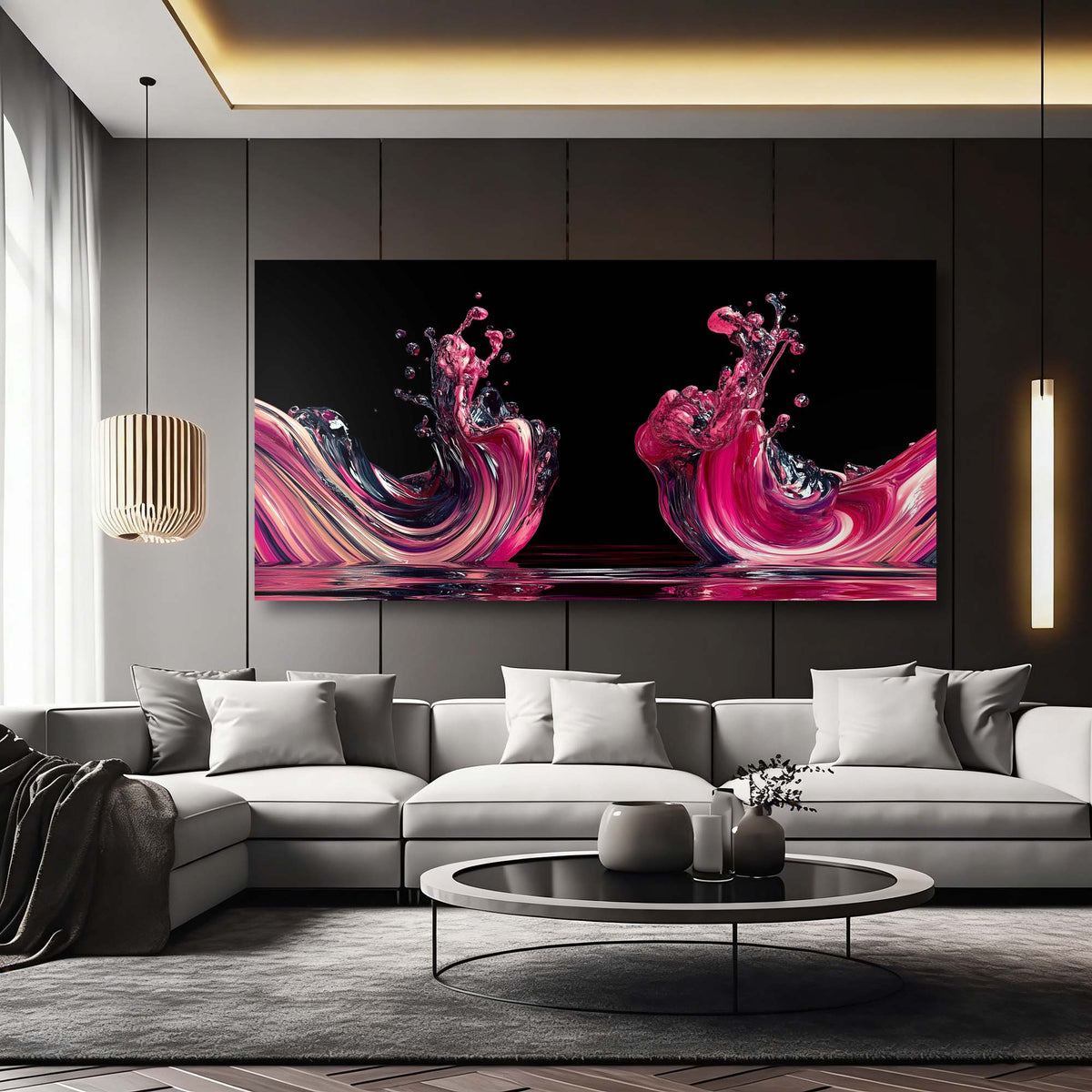 Black Black and White Abstract Wall Art Canvas Painting Prints Artwor Office Bedroom Living Room Decor