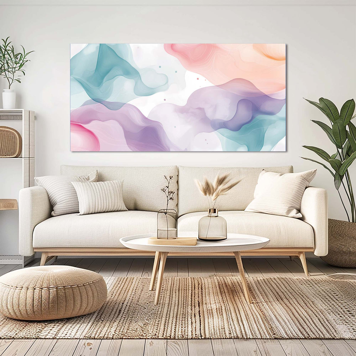 Pink Abstract Nature Wall Art Art Deco Painting Prints Canvas Artwork Living Room Family Bedroom Office Decor