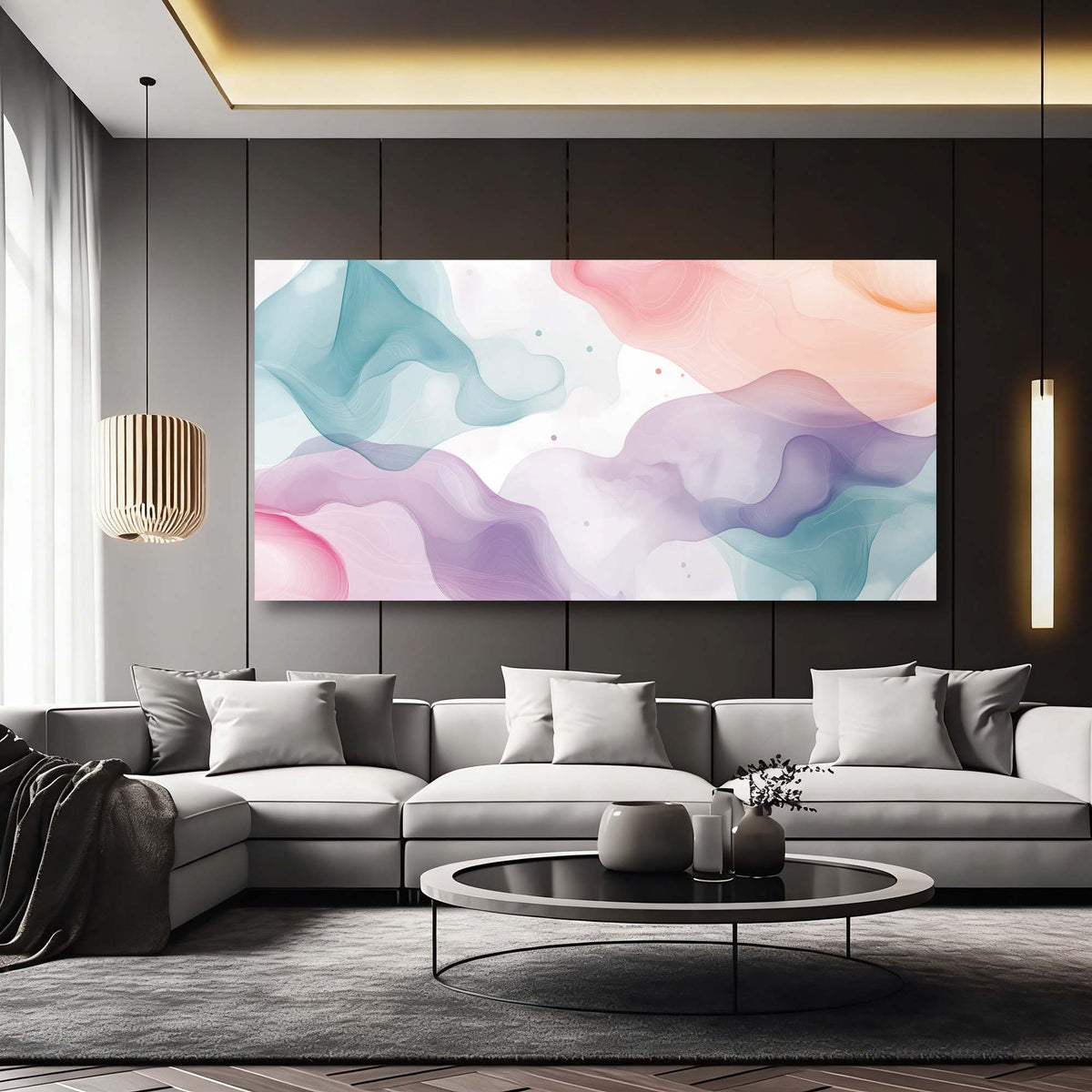 Pink Abstract Nature Wall Art Art Deco Painting Prints Canvas Artwork Living Room Family Bedroom Office Decor