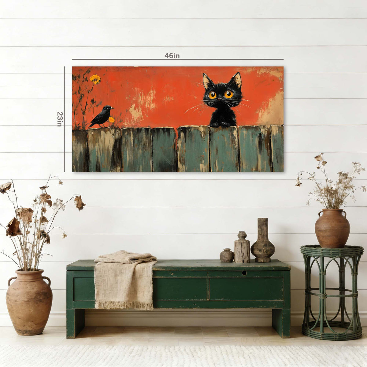 Orange Black and White Abstract Wall Art for Living Room Canvas Painting Prints Artwork Family Bedroom Office Decor