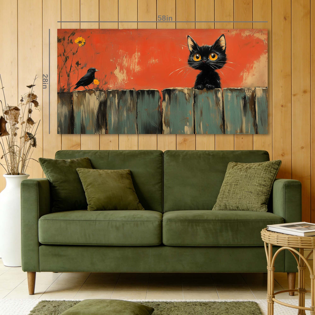 Orange Black and White Abstract Wall Art for Living Room Canvas Painting Prints Artwork Family Bedroom Office Decor
