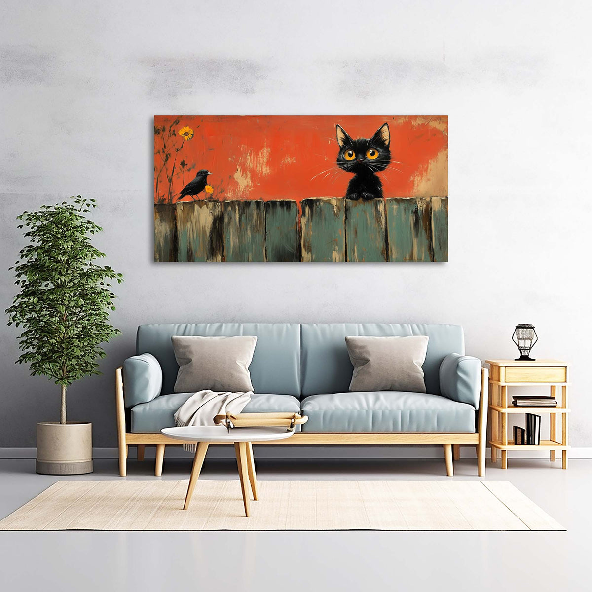 Orange Black and White Abstract Wall Art for Living Room Canvas Painting Prints Artwork Family Bedroom Office Decor