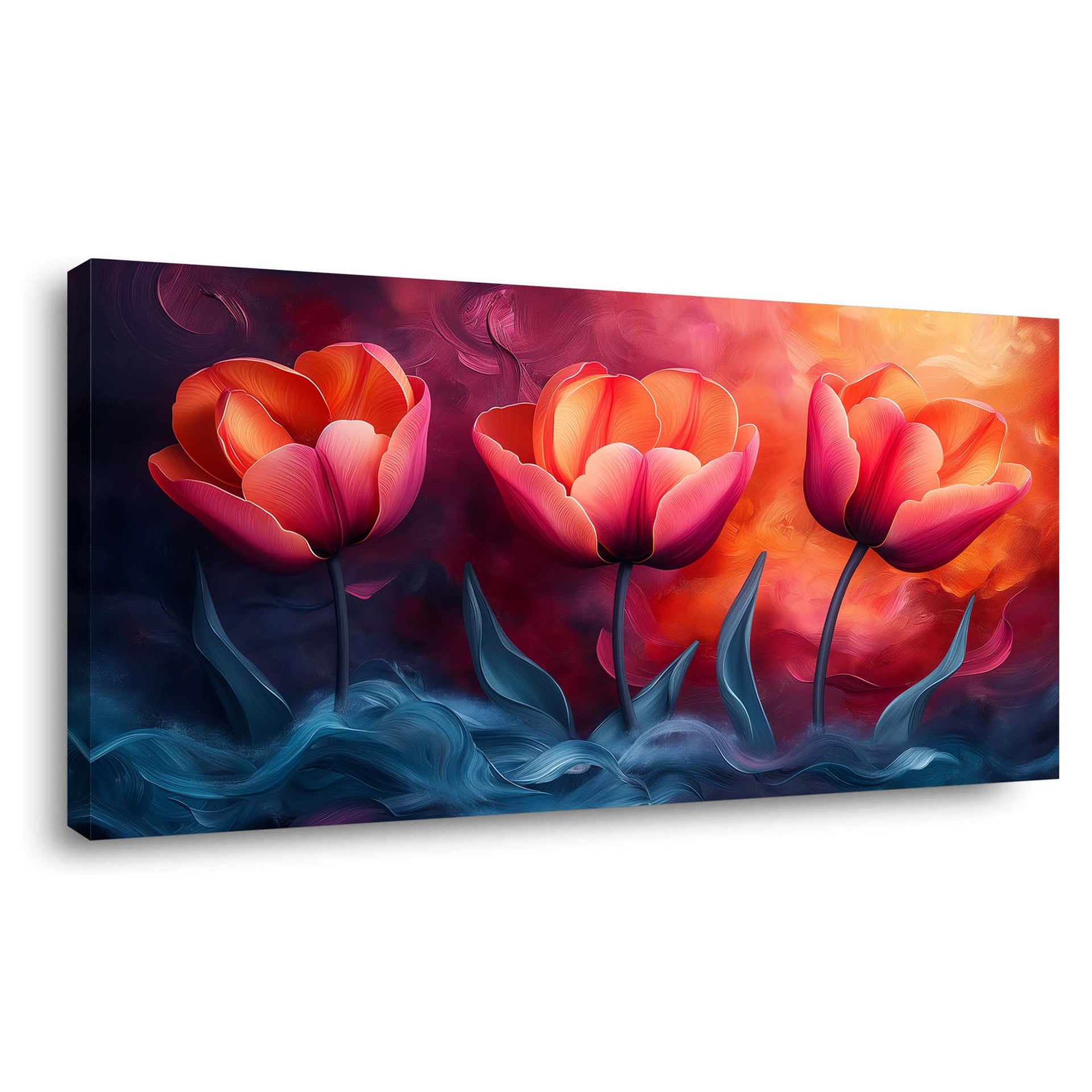 Gold Pretty Floral Wall Art for Living Room Canvas Painting Prints Artwork Family Bedroom Office Decor