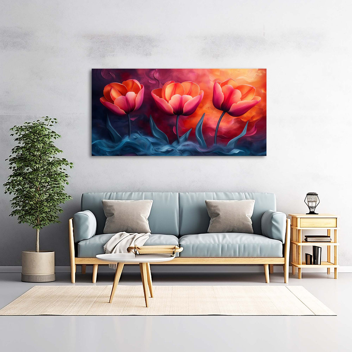 Gold Pretty Floral Wall Art for Living Room Canvas Painting Prints Artwork Family Bedroom Office Decor