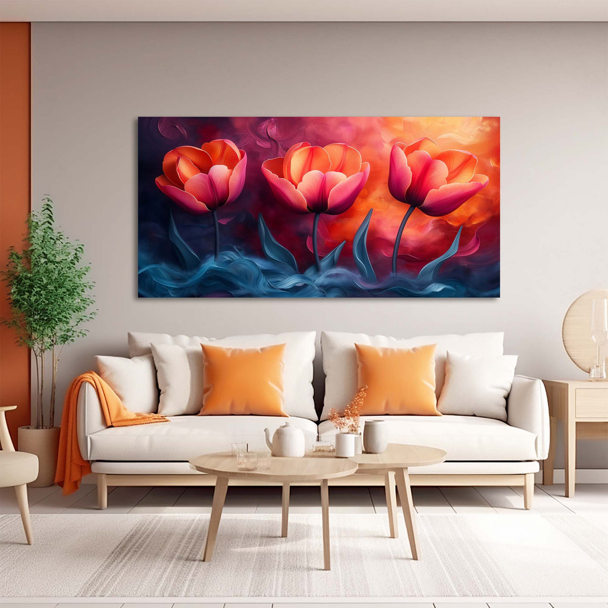 Gold Pretty Floral Wall Art for Living Room Canvas Painting Prints Artwork Family Bedroom Office Decor
