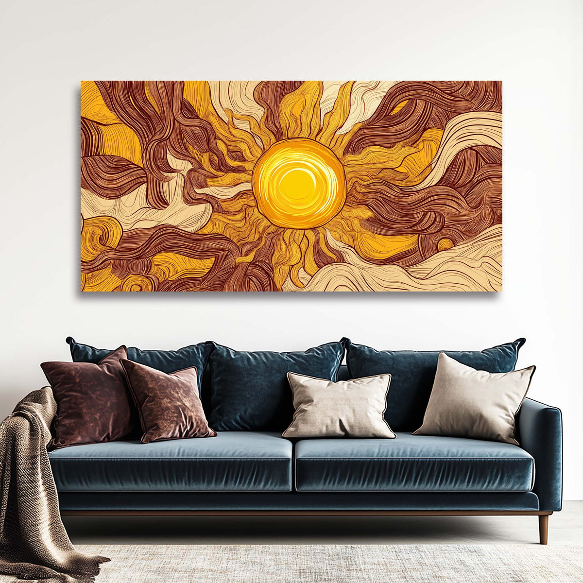 Brown Black and White Abstract Wall Art Modern Canvas Painting Prints Artwork Office Hallway Bedroom Living Room Decor
