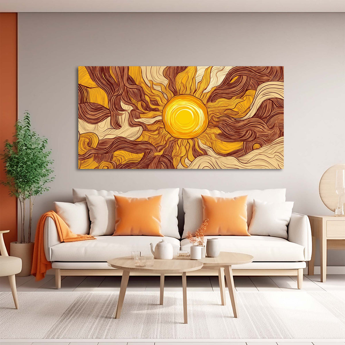 Brown Black and White Abstract Wall Art Modern Canvas Painting Prints Artwork Office Hallway Bedroom Living Room Decor