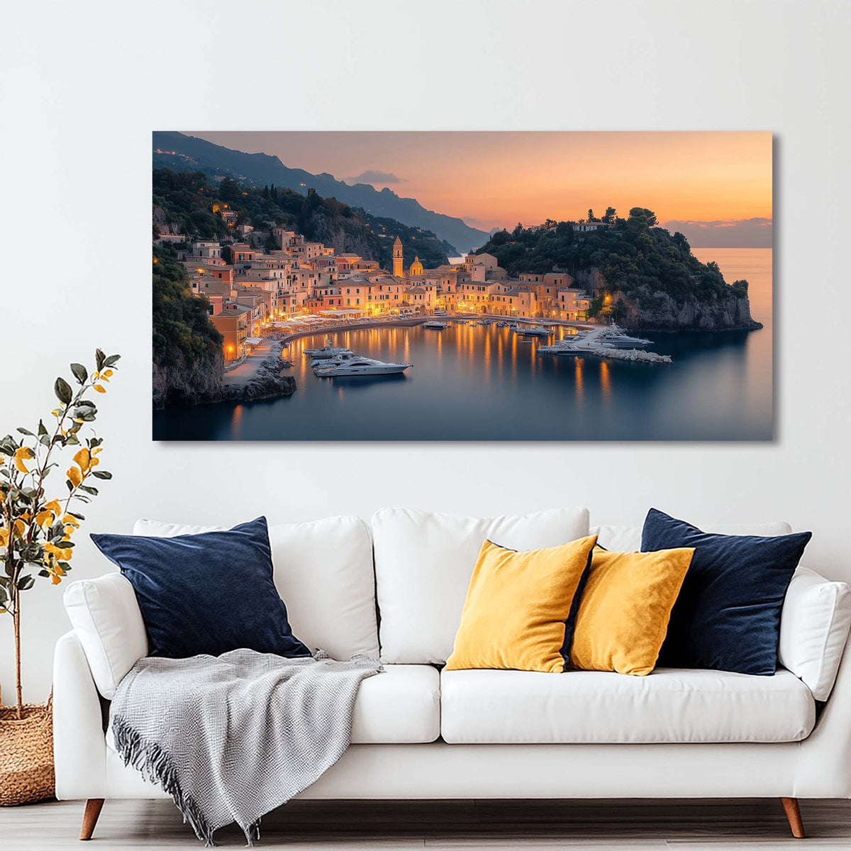 Blue Nature Wall Art for Living Room Canvas Painting Prints Art Deco Artwork Office Bedroom Decor