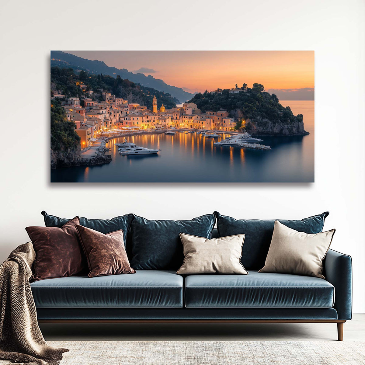 Blue Nature Wall Art for Living Room Canvas Painting Prints Art Deco Artwork Office Bedroom Decor