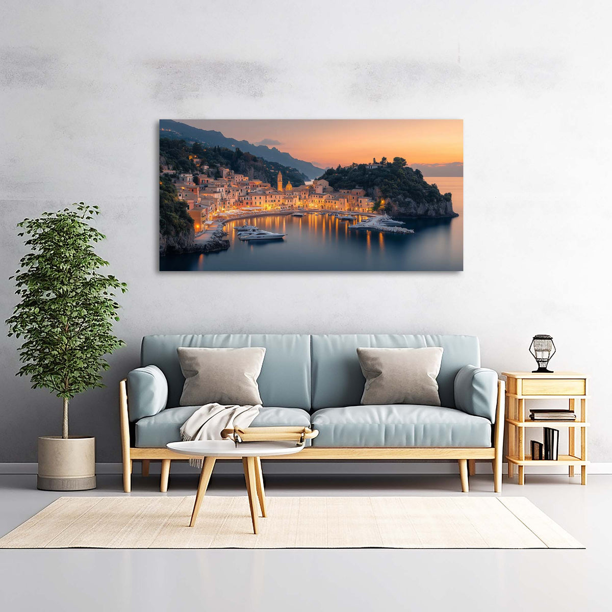 Blue Nature Wall Art for Living Room Canvas Painting Prints Art Deco Artwork Office Bedroom Decor