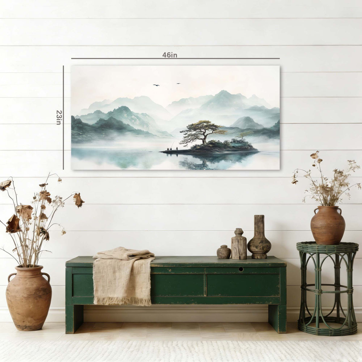 Gray Traditional Nature Wall Art for Living Room Canvas Painting Prints Artwork Family Bedroom Office Decor
