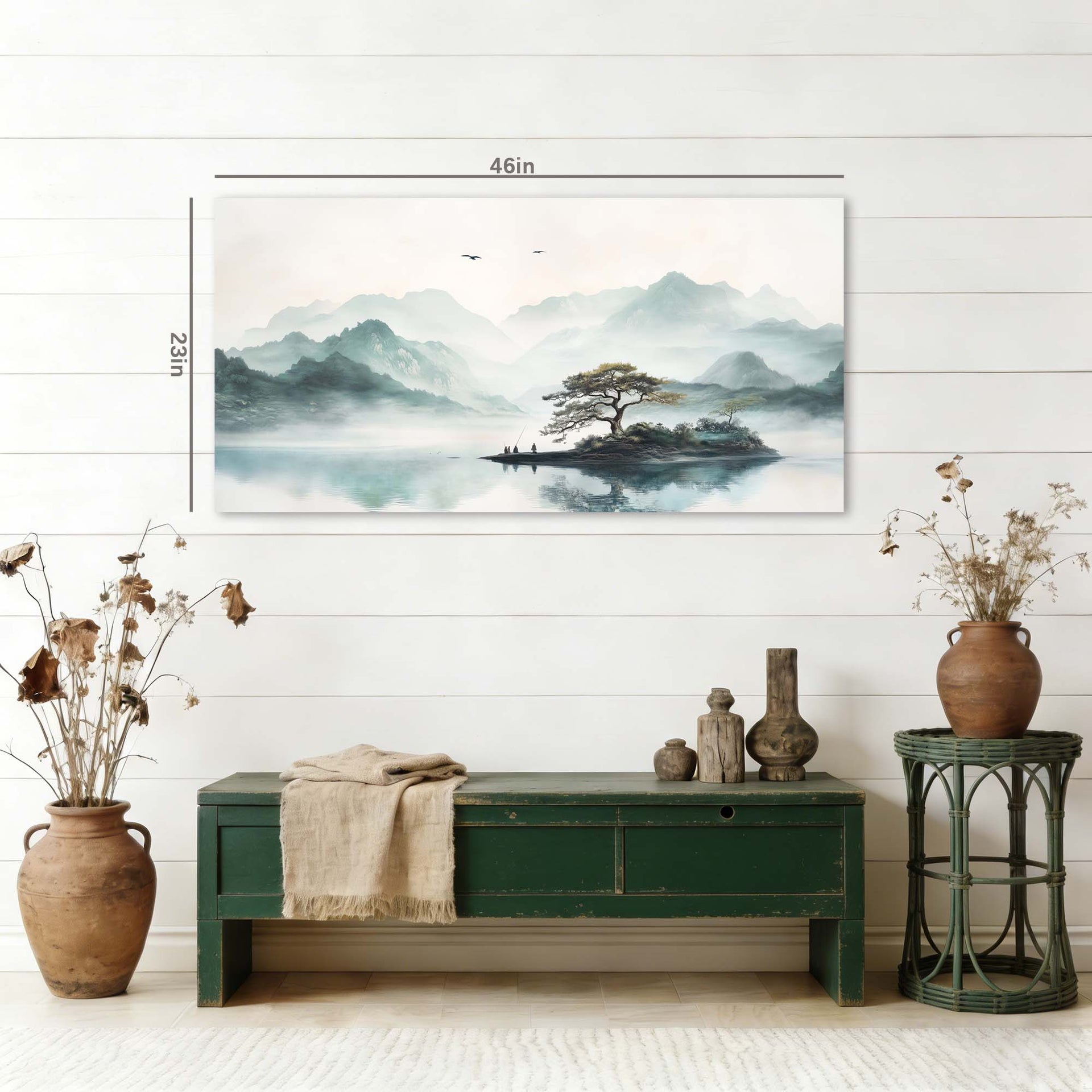 Gray Traditional Nature Wall Art for Living Room Canvas Painting Prints Artwork Family Bedroom Office Decor