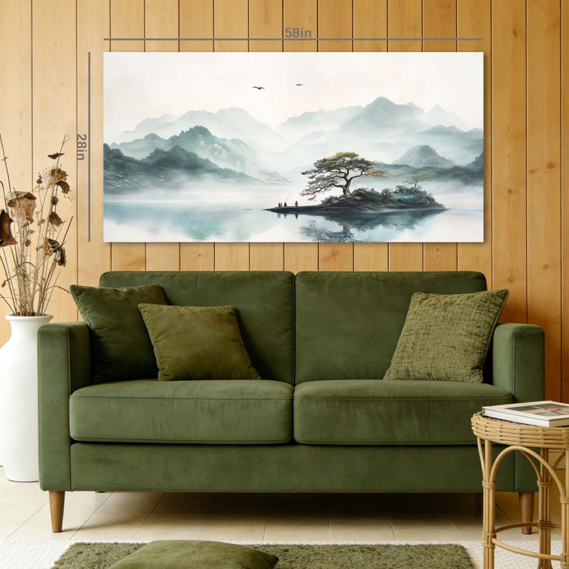 Gray Traditional Nature Wall Art for Living Room Canvas Painting Prints Artwork Family Bedroom Office Decor