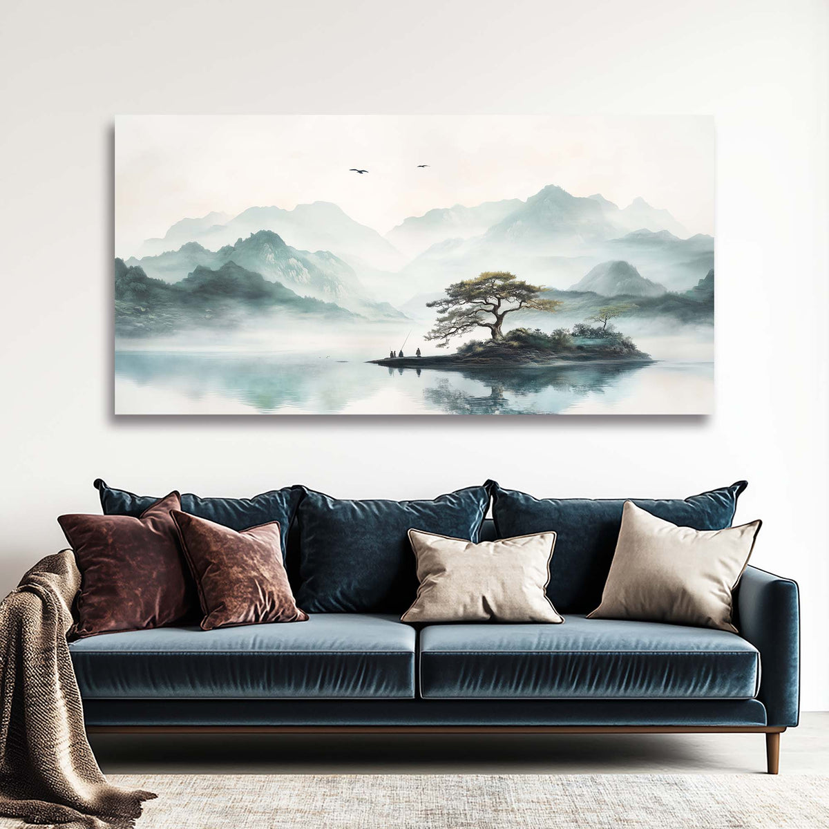 Gray Traditional Nature Wall Art for Living Room Canvas Painting Prints Artwork Family Bedroom Office Decor