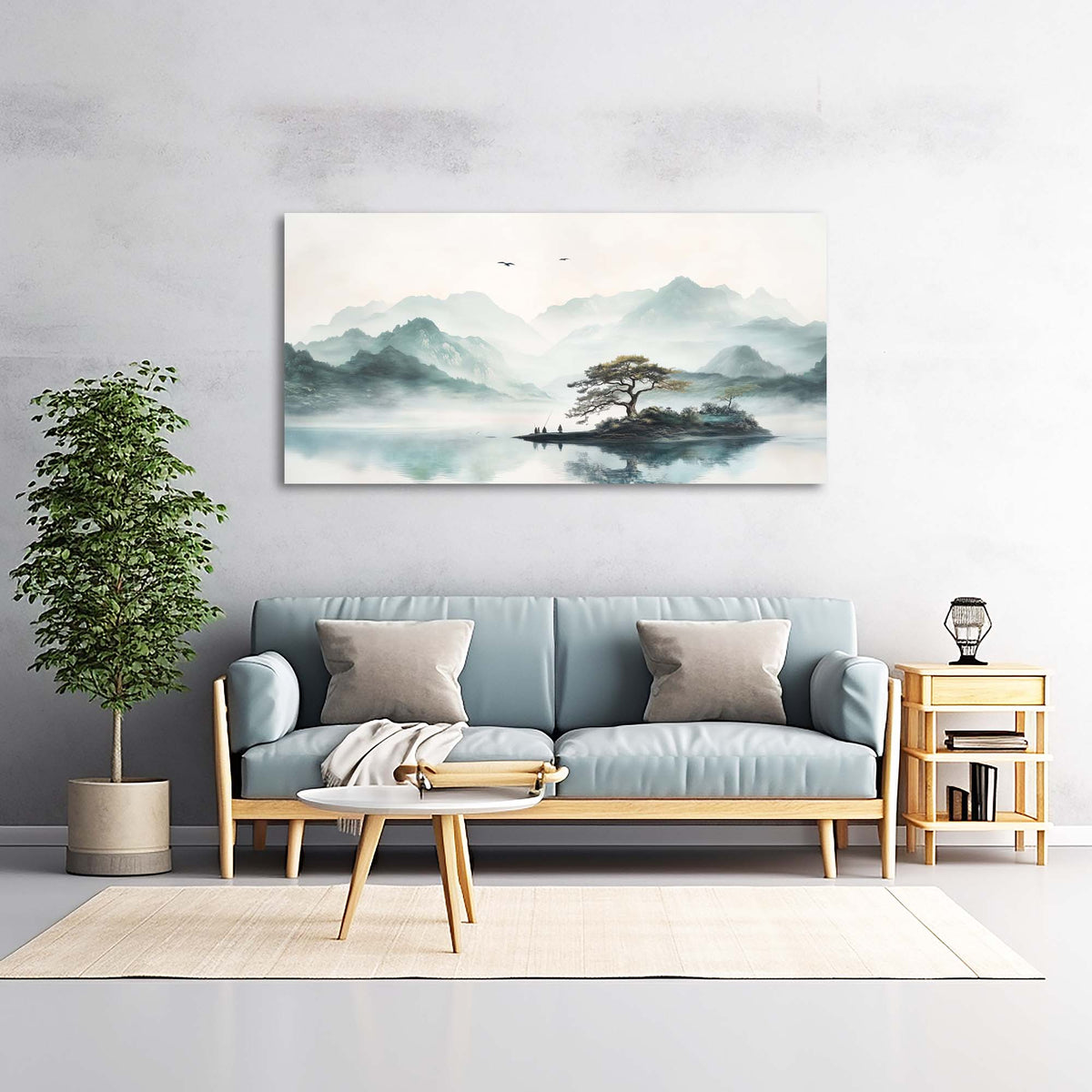 Gray Traditional Nature Wall Art for Living Room Canvas Painting Prints Artwork Family Bedroom Office Decor
