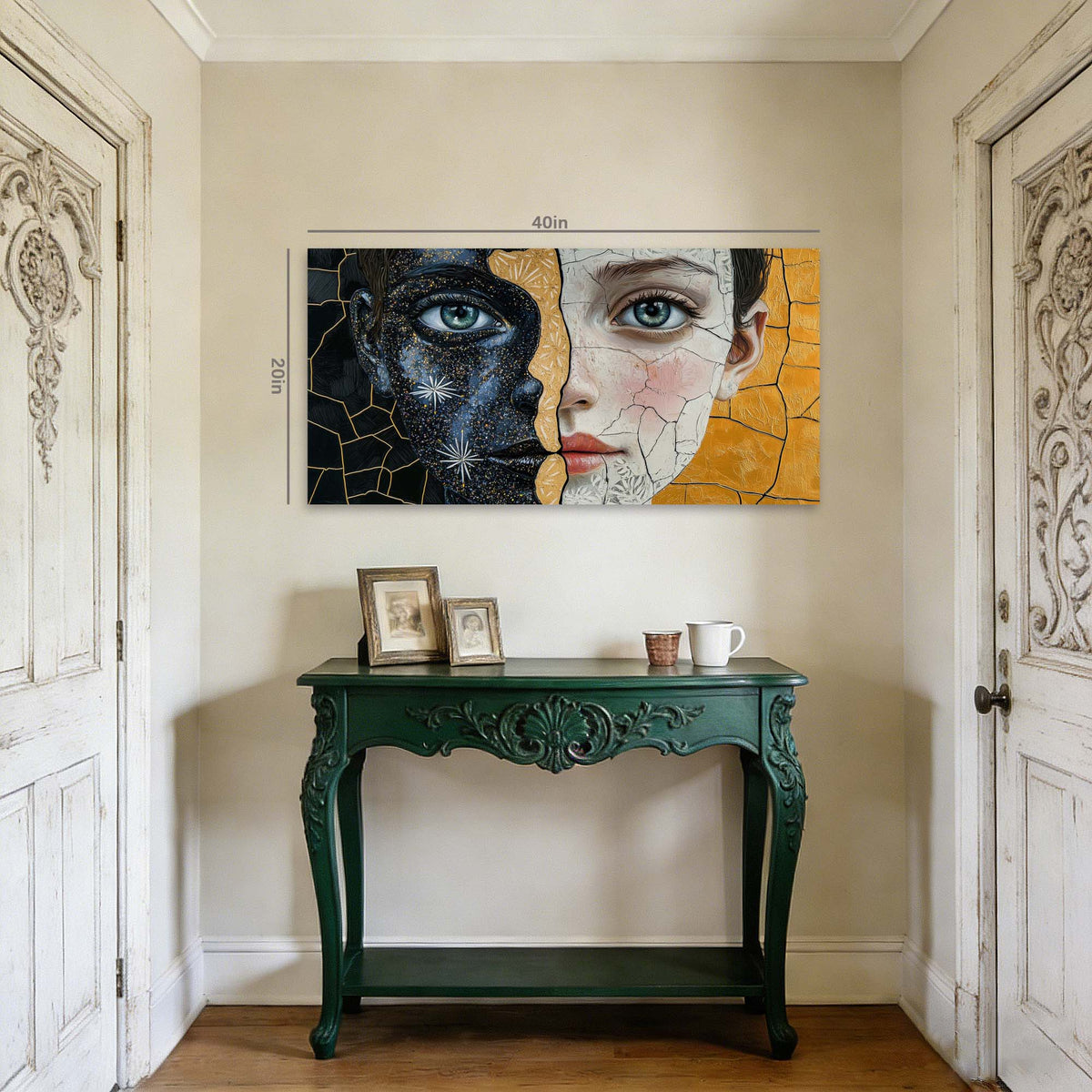 Yellow Mysterious Horror Wall Art for Living Room Canvas Painting Prints Artwork Family Bedroom Office Decor