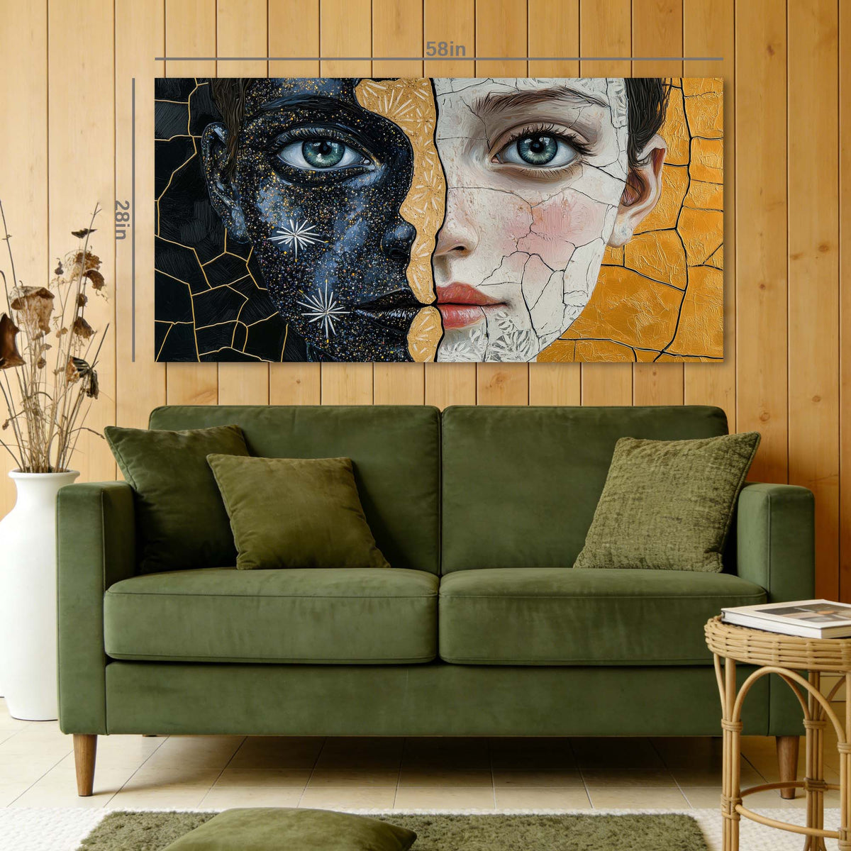 Yellow Mysterious Horror Wall Art for Living Room Canvas Painting Prints Artwork Family Bedroom Office Decor