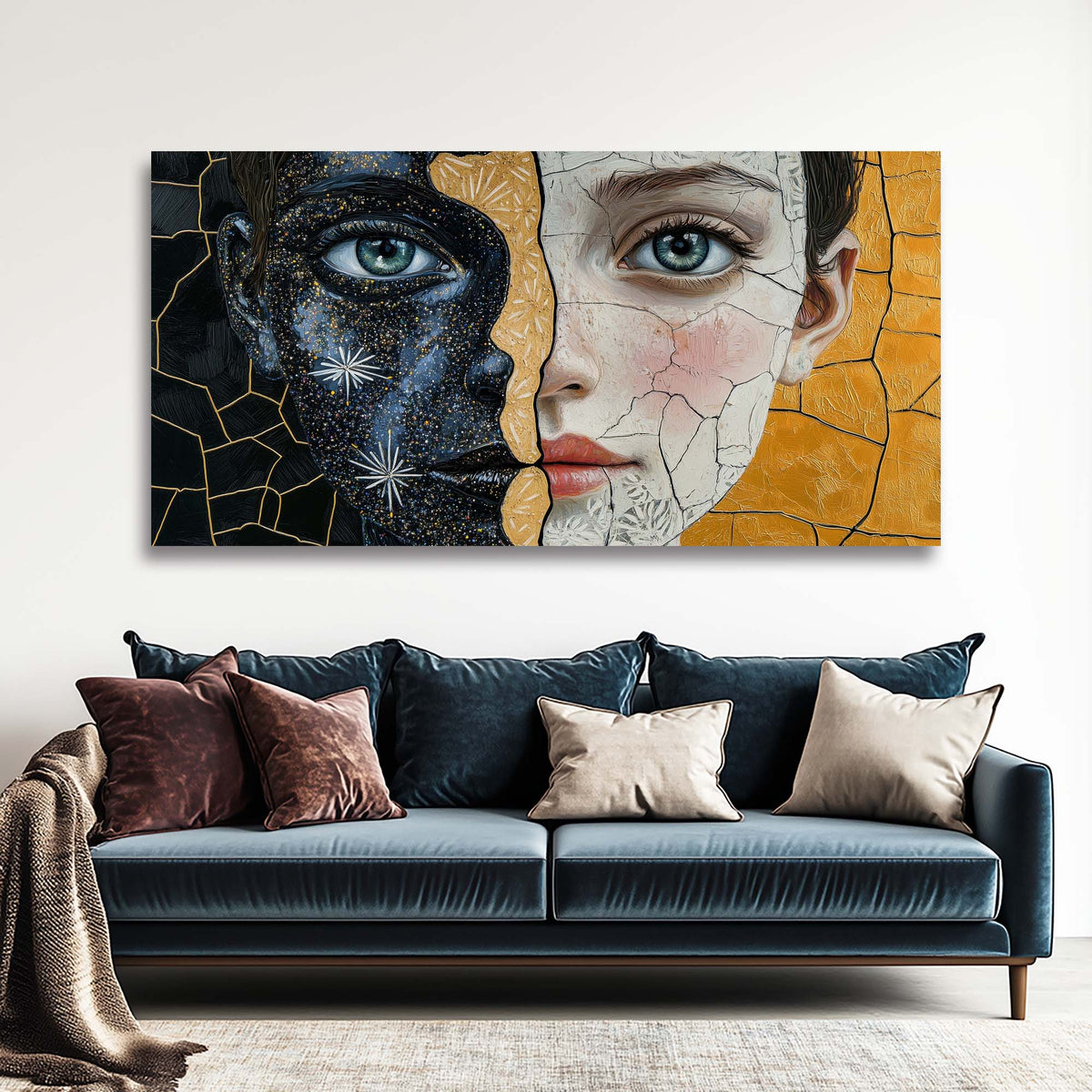 Yellow Mysterious Horror Wall Art for Living Room Canvas Painting Prints Artwork Family Bedroom Office Decor