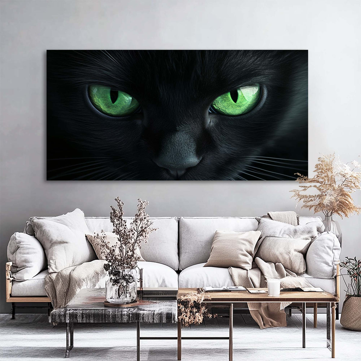 White Mysterious Horror Wall Art for Living Room Canvas Painting Prints Artwork Family Bedroom Office Decor