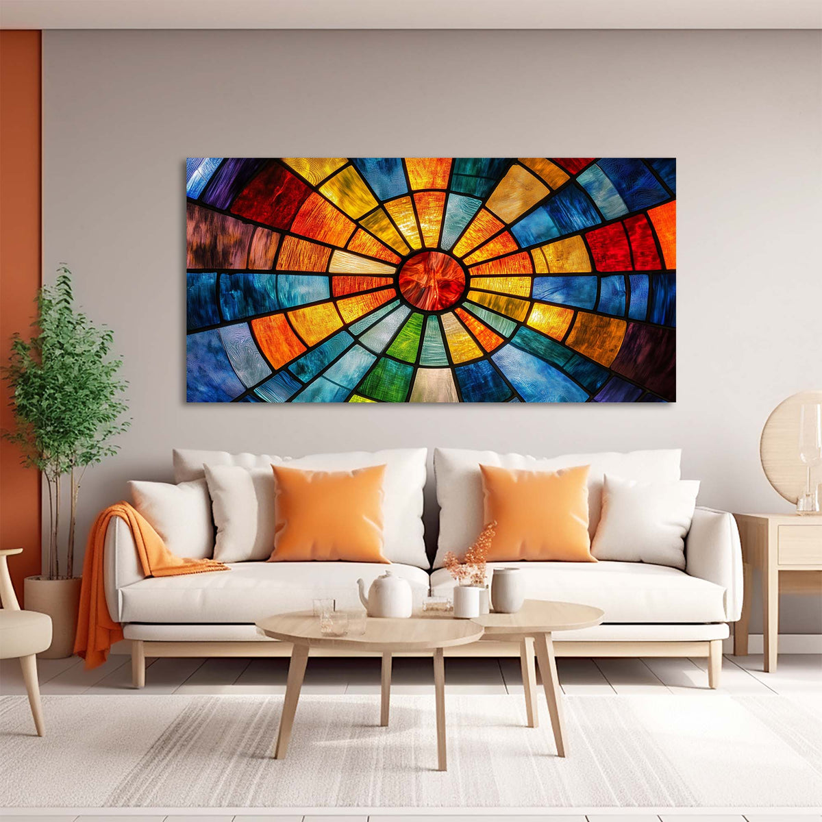 Orange Abstract Wall Art for Living Room Canvas Painting Prints Art Deco Artwork Office Bedroom Decor