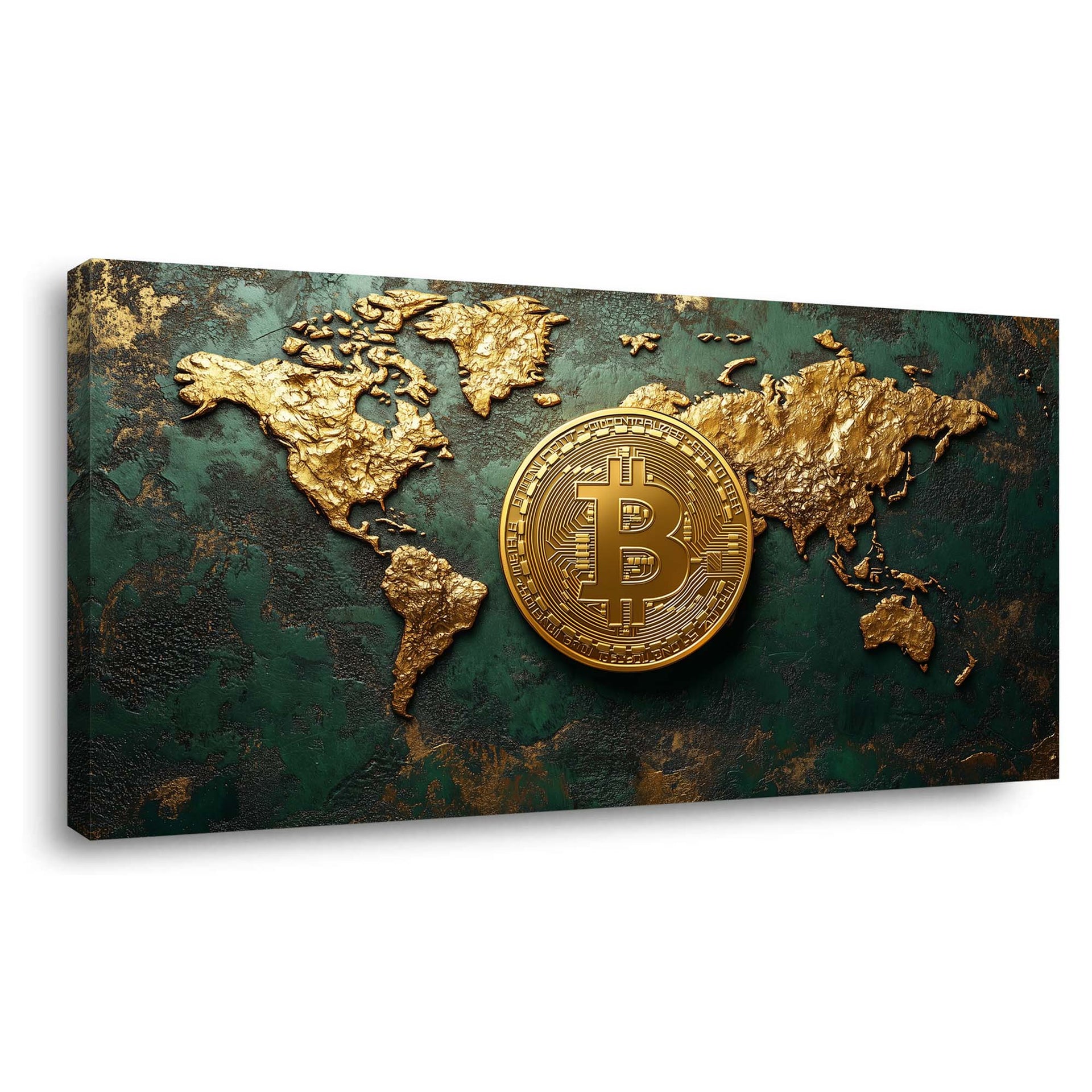 Green Retro Maps Canvas Wall Art for Living Room Prints Artwork Bedroom Office Decor