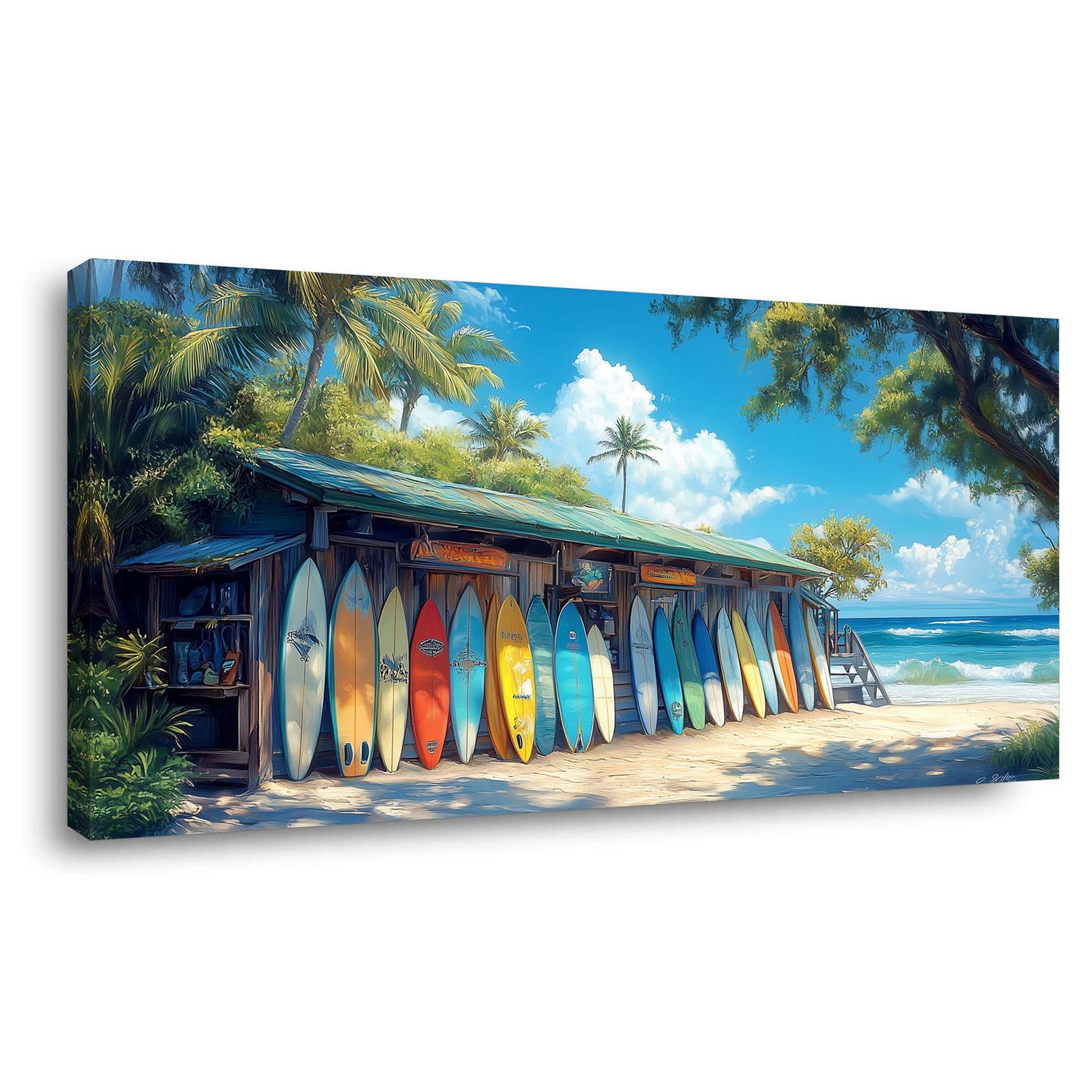 Yellow Tropical Nature Wall Art for Living Room Canvas Painting Prints Artwork Family Bedroom Office Decor