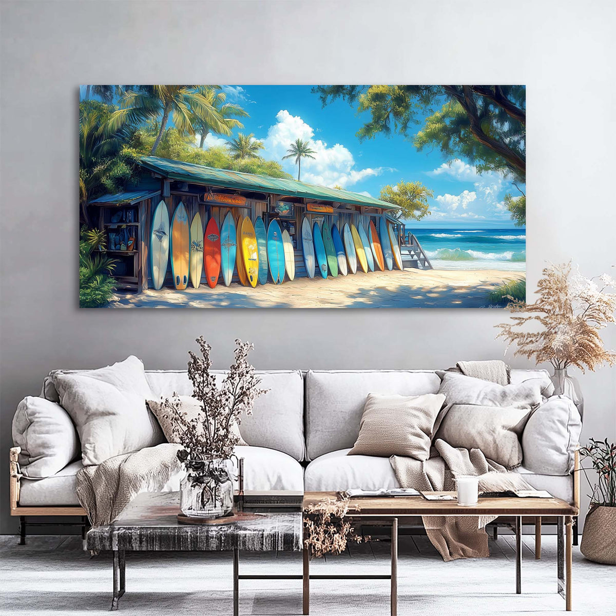 Yellow Tropical Nature Wall Art for Living Room Canvas Painting Prints Artwork Family Bedroom Office Decor