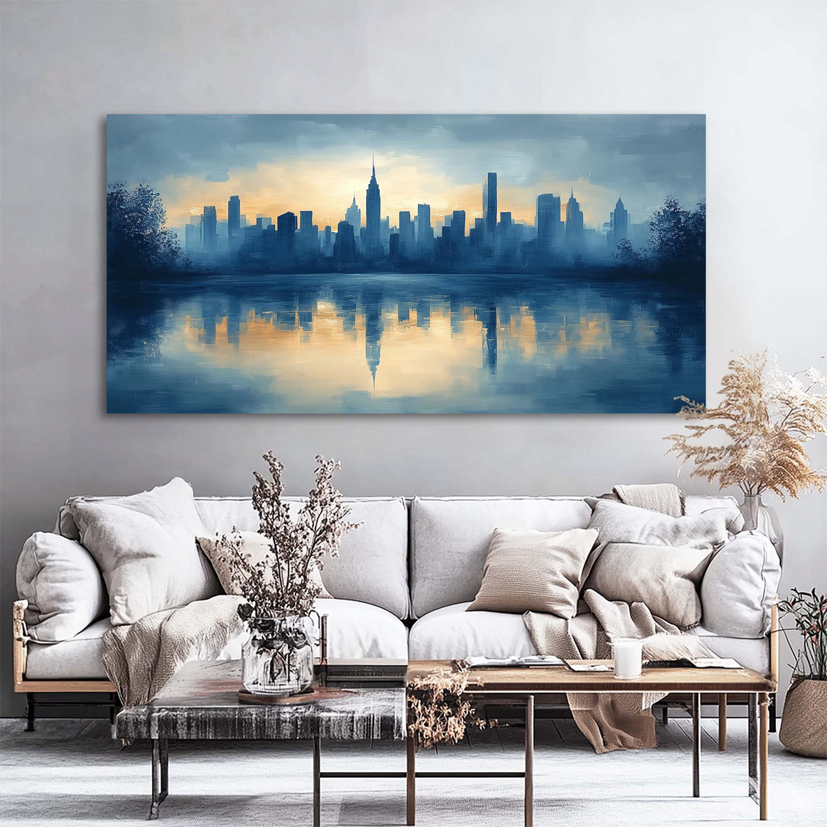 Yellow Urban Nature Wall Art for Living Room Canvas Painting Prints Artwork Family Bedroom Office Decor