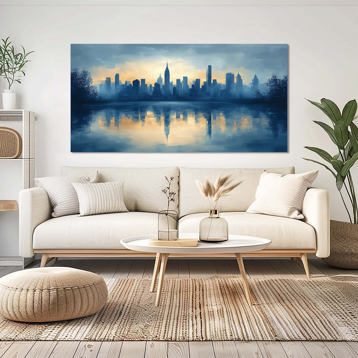 Yellow Urban Nature Wall Art for Living Room Canvas Painting Prints Artwork Family Bedroom Office Decor