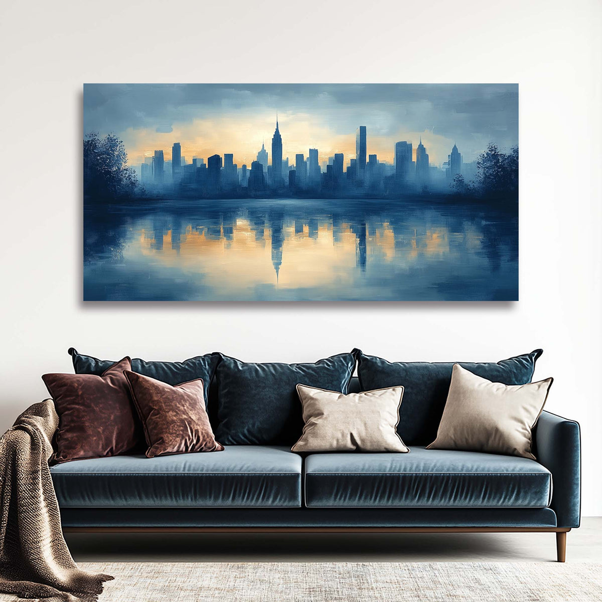 Yellow Urban Nature Wall Art for Living Room Canvas Painting Prints Artwork Family Bedroom Office Decor