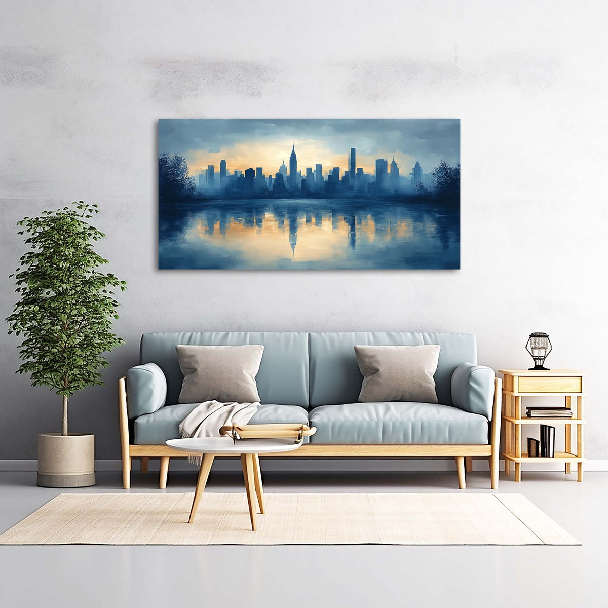 Yellow Urban Nature Wall Art for Living Room Canvas Painting Prints Artwork Family Bedroom Office Decor