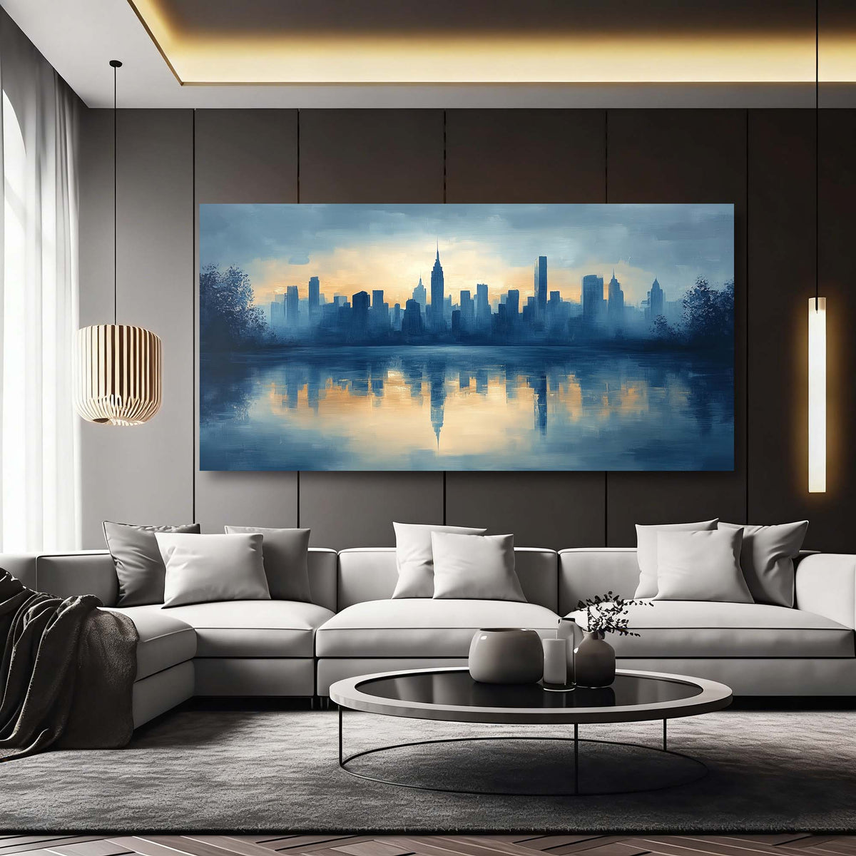 Yellow Urban Nature Wall Art for Living Room Canvas Painting Prints Artwork Family Bedroom Office Decor