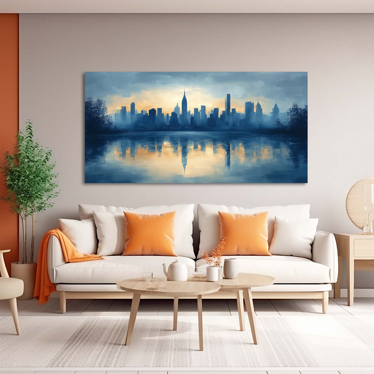 Yellow Urban Nature Wall Art for Living Room Canvas Painting Prints Artwork Family Bedroom Office Decor