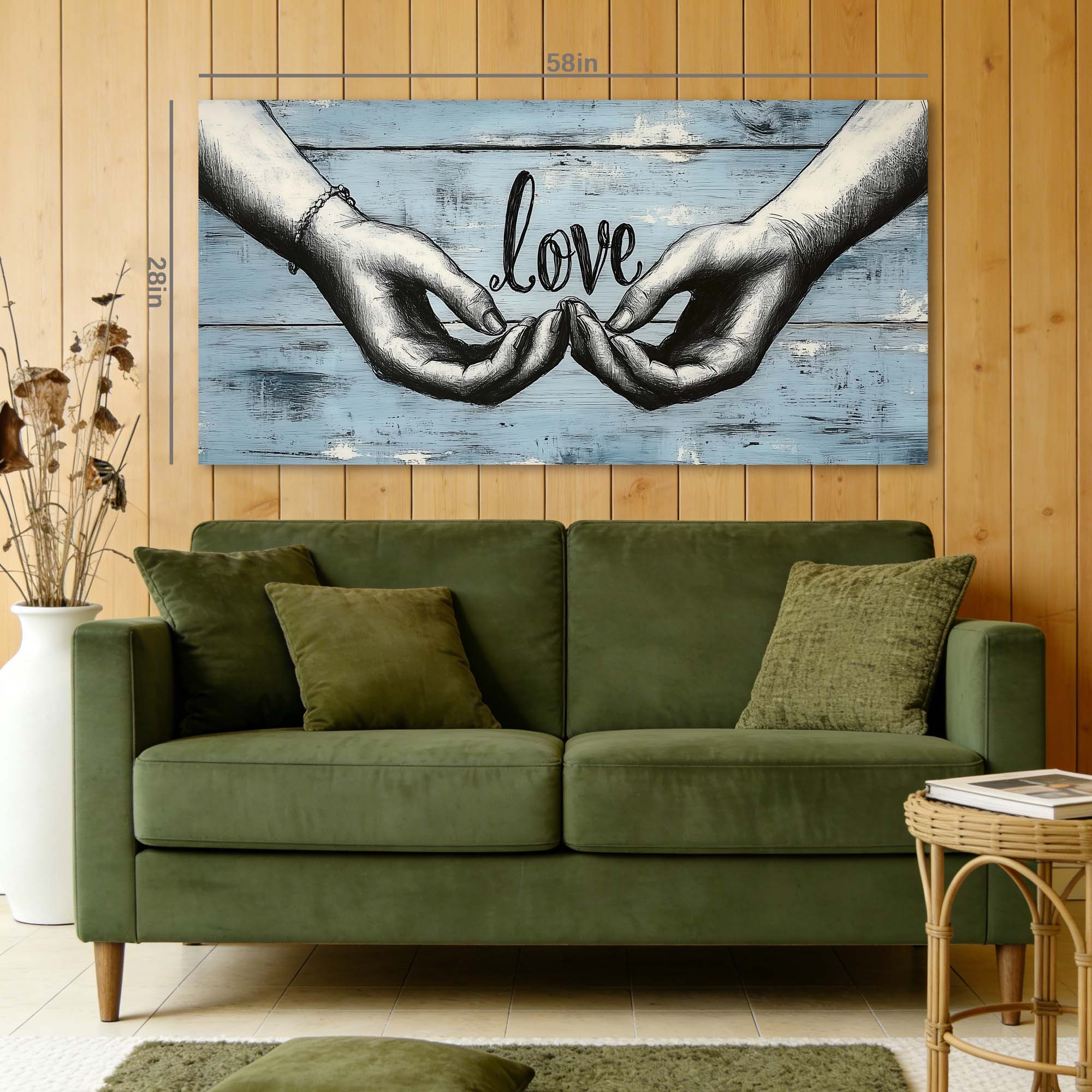 Blue Retro Vintage Wall Art Canvas Painting Prints Artwor Office Bedroom Living Room Decor