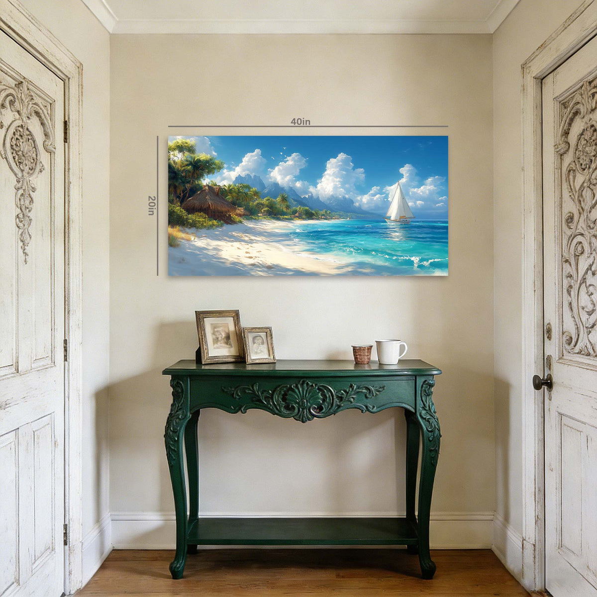 White Tropical Nature Wall Art Modern Canvas Painting Prints Artwork Office Hallway Bedroom Living Room Decor