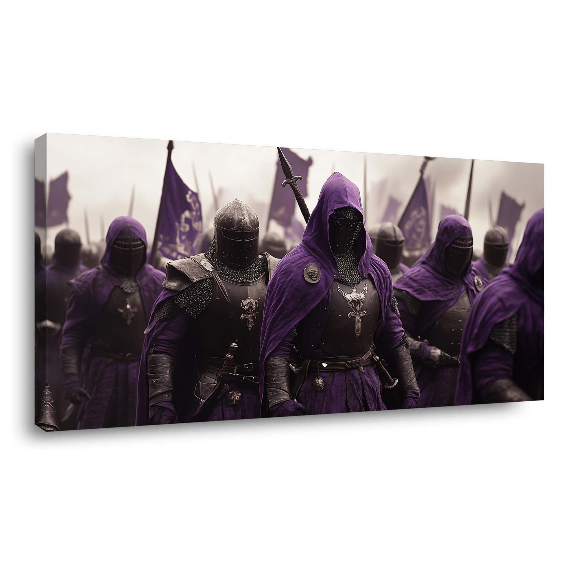 Purple Fantasy Fairytale Wall Art for Living Room Canvas Painting Prints Artwork Family Bedroom Office Decor