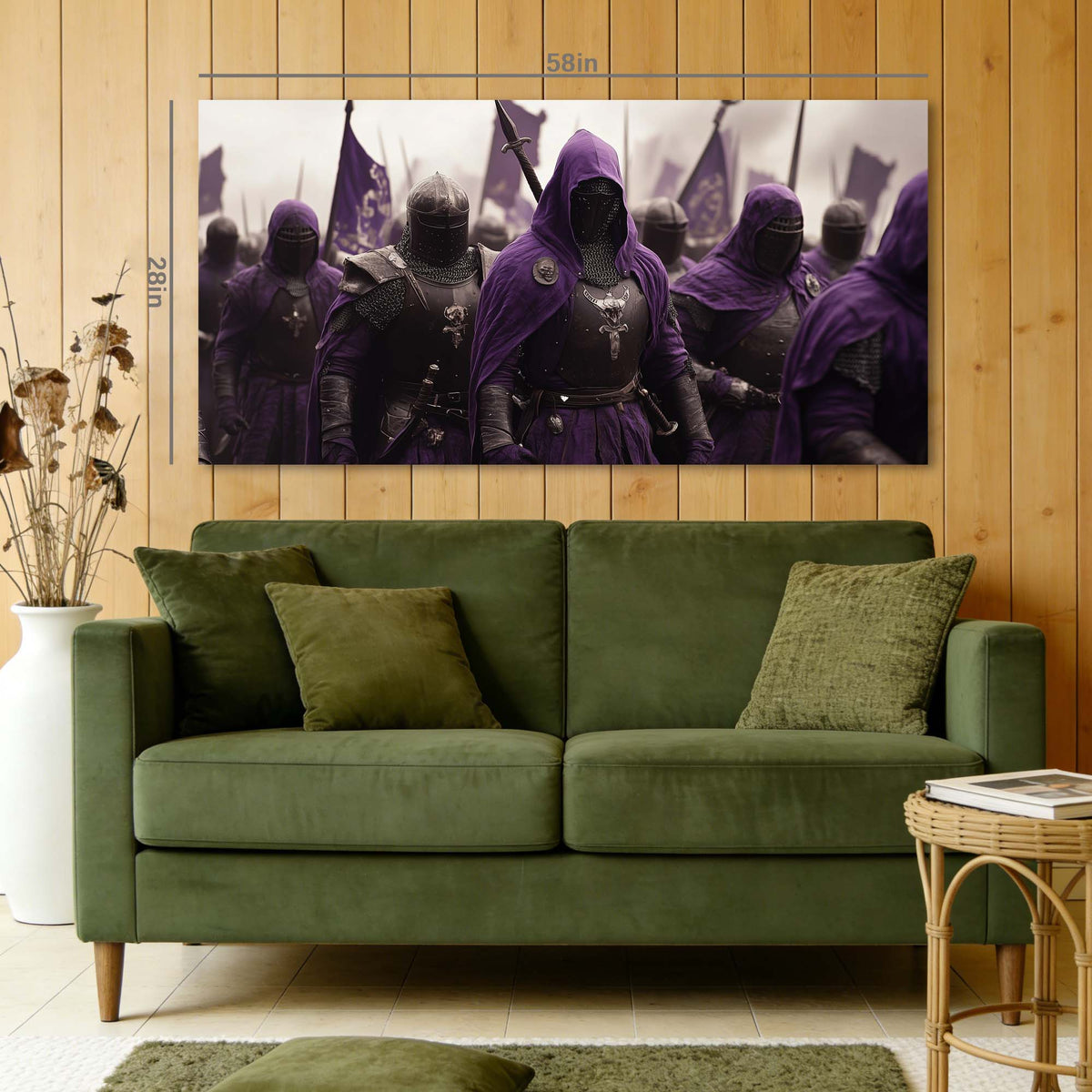 Purple Fantasy Fairytale Wall Art for Living Room Canvas Painting Prints Artwork Family Bedroom Office Decor