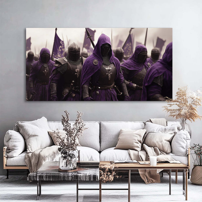 Purple Fantasy Fairytale Wall Art for Living Room Canvas Painting Prints Artwork Family Bedroom Office Decor