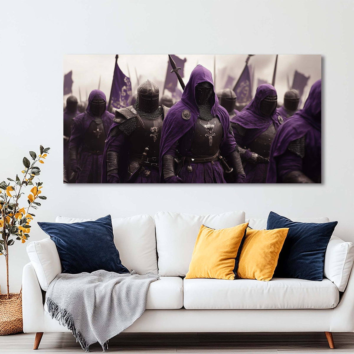 Purple Fantasy Fairytale Wall Art for Living Room Canvas Painting Prints Artwork Family Bedroom Office Decor