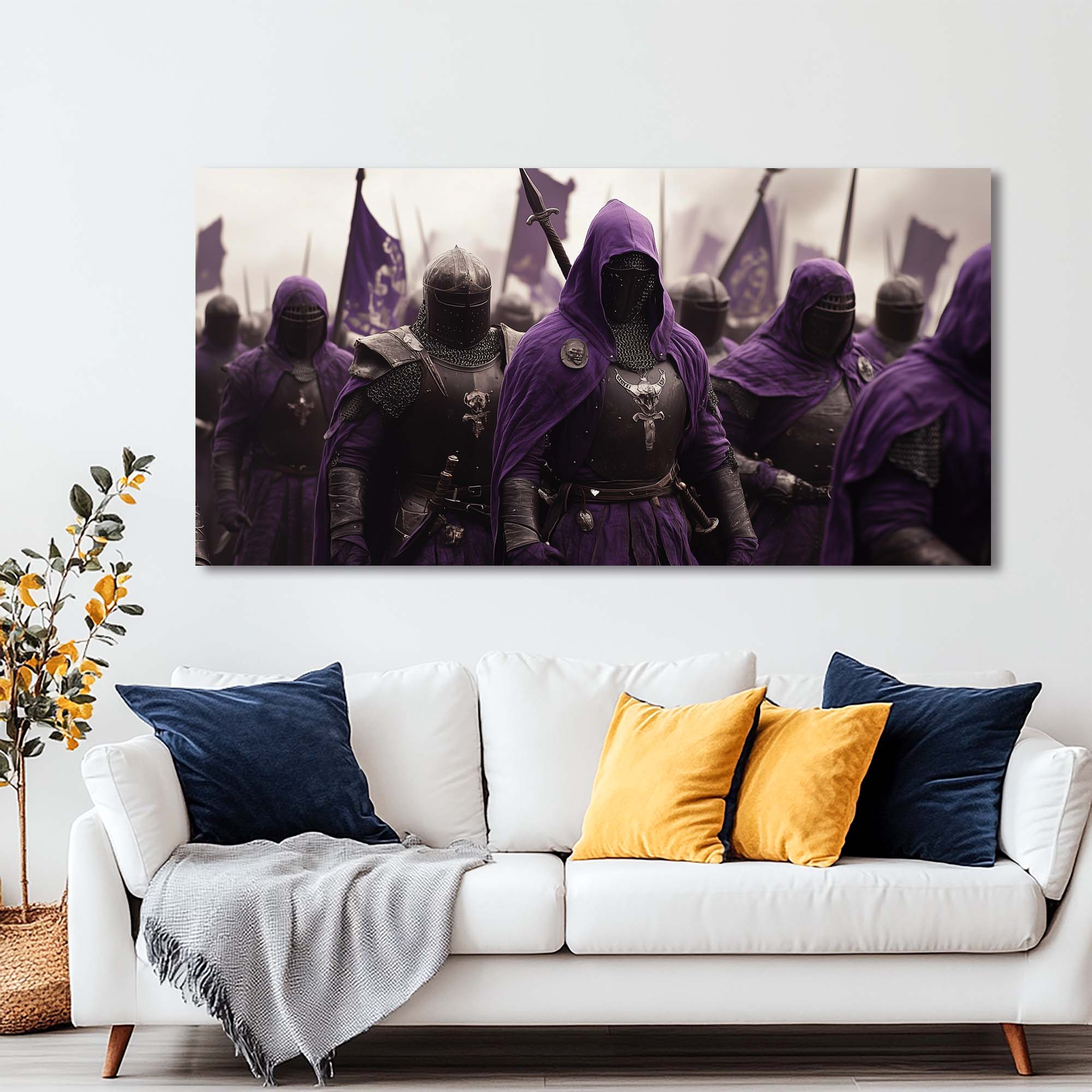 Purple Fantasy Fairytale Wall Art for Living Room Canvas Painting Prints Artwork Family Bedroom Office Decor