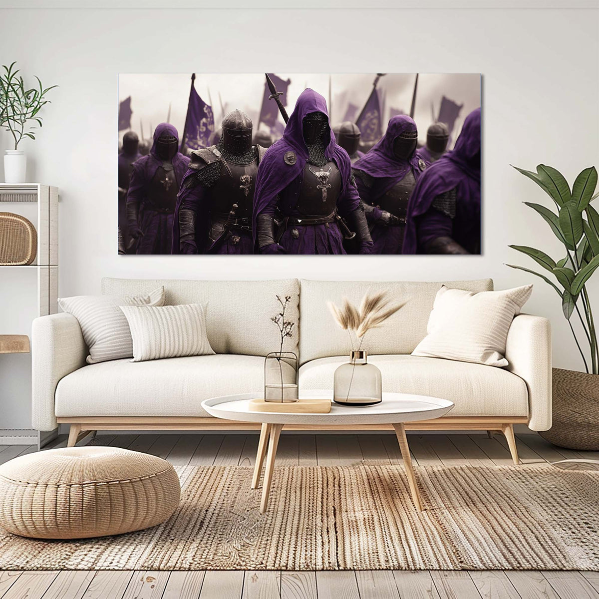 Purple Fantasy Fairytale Wall Art for Living Room Canvas Painting Prints Artwork Family Bedroom Office Decor