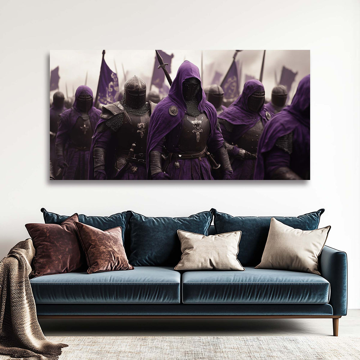 Purple Fantasy Fairytale Wall Art for Living Room Canvas Painting Prints Artwork Family Bedroom Office Decor
