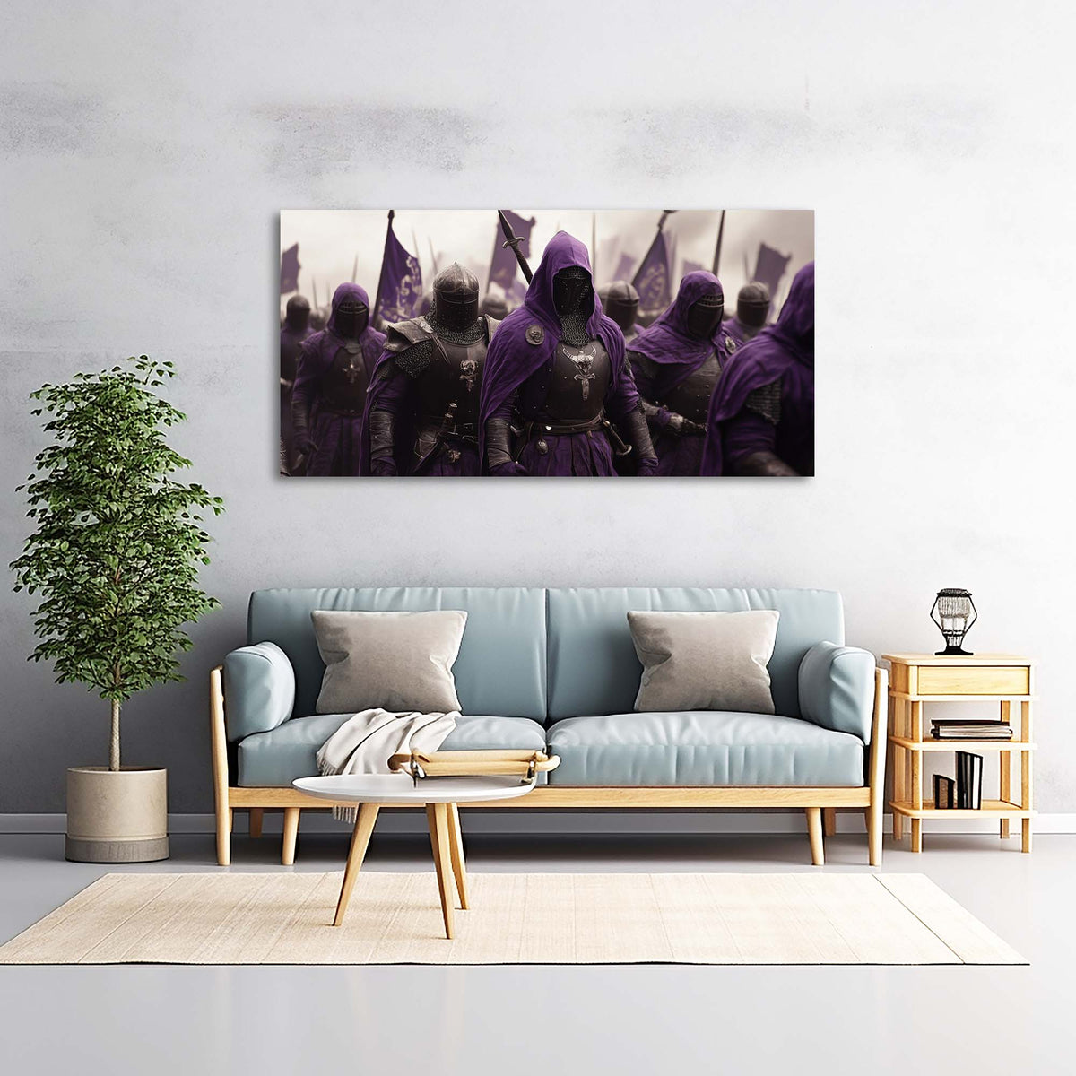 Purple Fantasy Fairytale Wall Art for Living Room Canvas Painting Prints Artwork Family Bedroom Office Decor