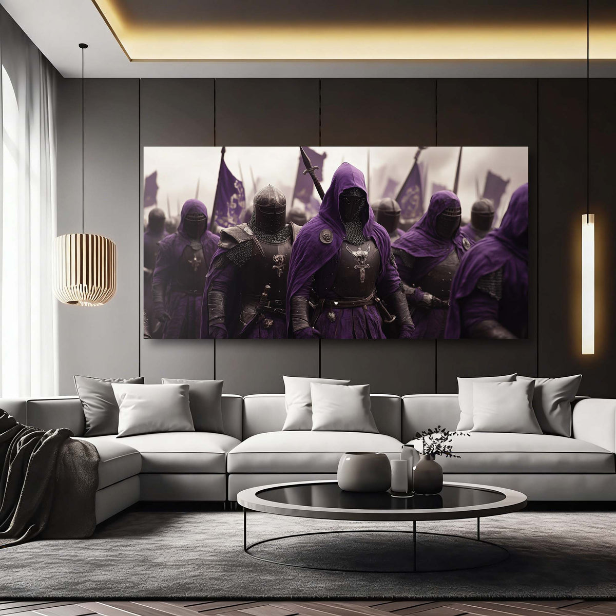 Purple Fantasy Fairytale Wall Art for Living Room Canvas Painting Prints Artwork Family Bedroom Office Decor