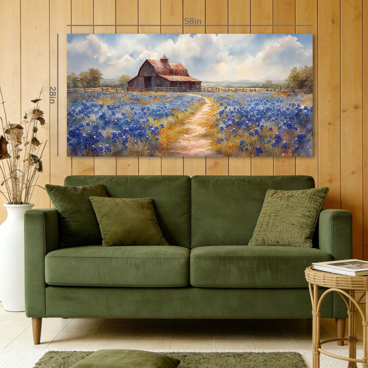 Khaki Country Nature Canvas Wall Art for Living Room Prints Artwork Bedroom Office Decor